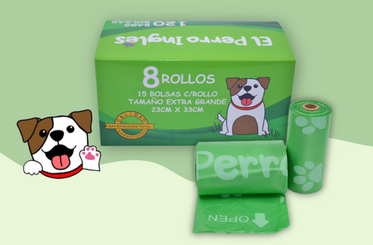 BOLSAS PARA HECES DE PERROS, EXTRA RESISTENTES, 120 PZAS