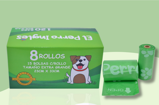 BOLSAS PARA HECES DE PERROS, EXTRA RESISTENTES, 120 PZAS