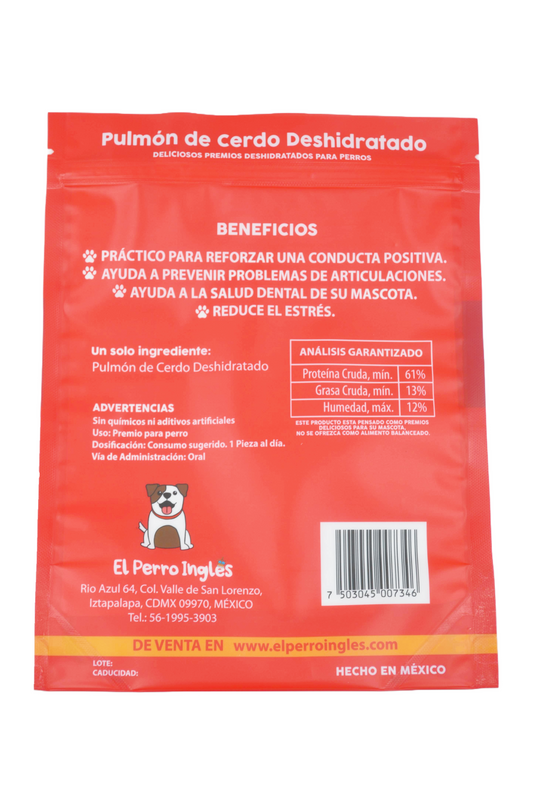 PULMÓN DE CERDO DESHIDRATADO