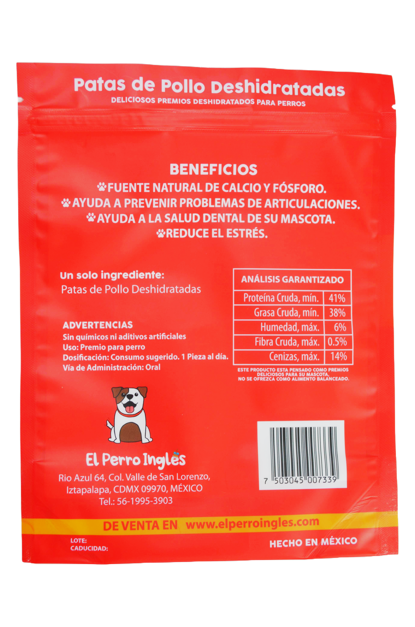PATAS DE POLLO DESHIDRATADAS