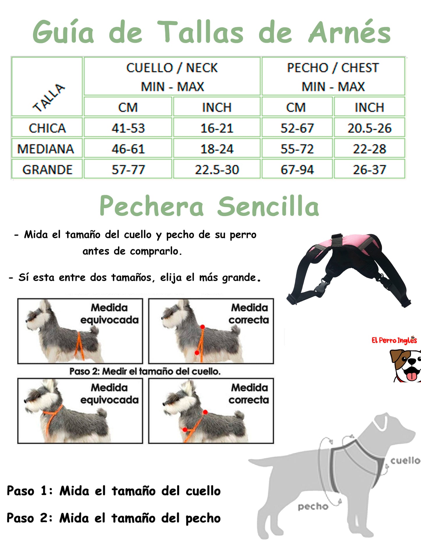 ARNÉS PERSONALIZABLE CON EL NOMBRE DE SU PERRO